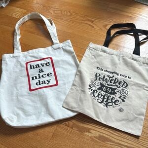 NWOT Canvas Tote Bags TWO!